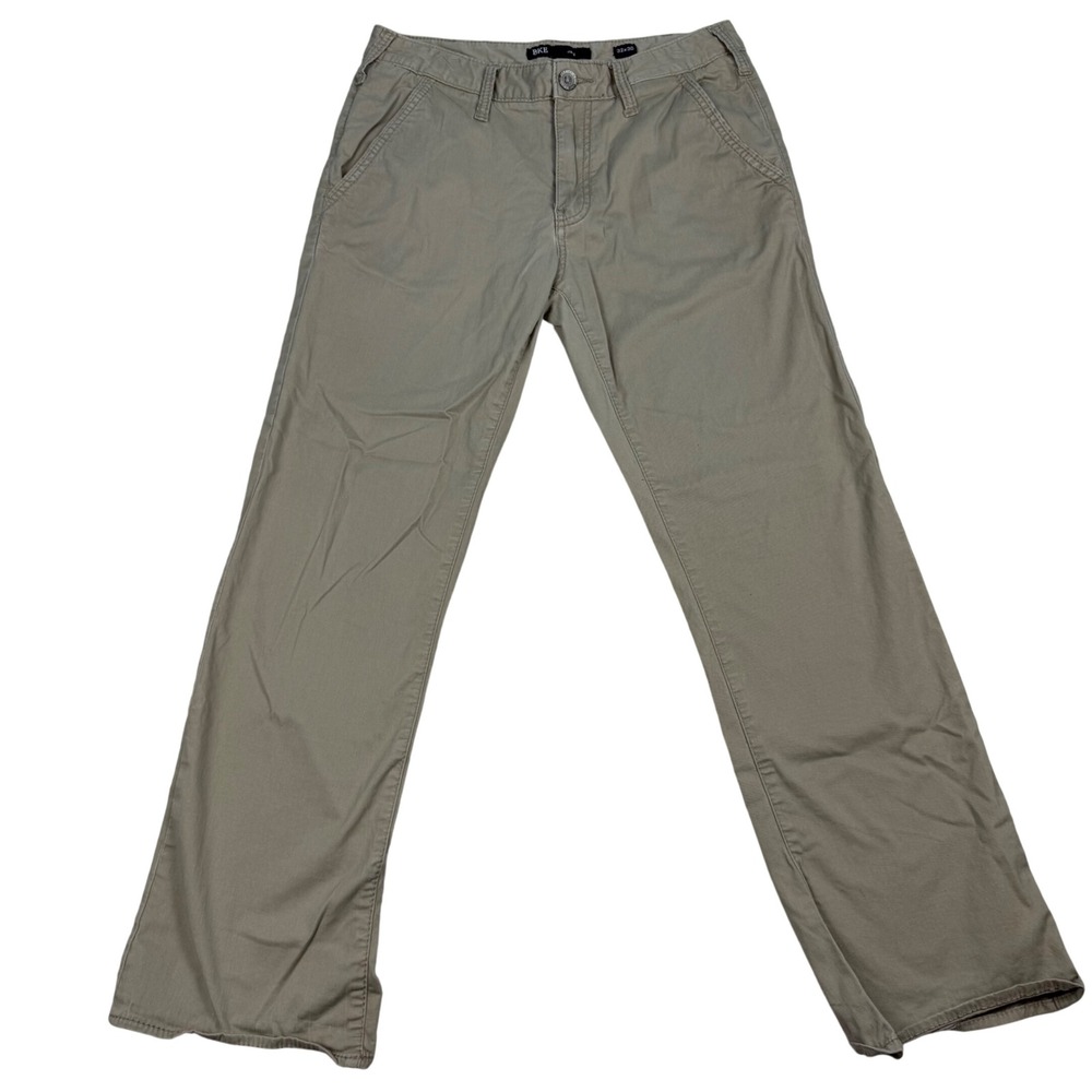 BKE Jake Mens Khaki Tan Straight Leg Chino Pants 32x30 Cotton Twill Casual